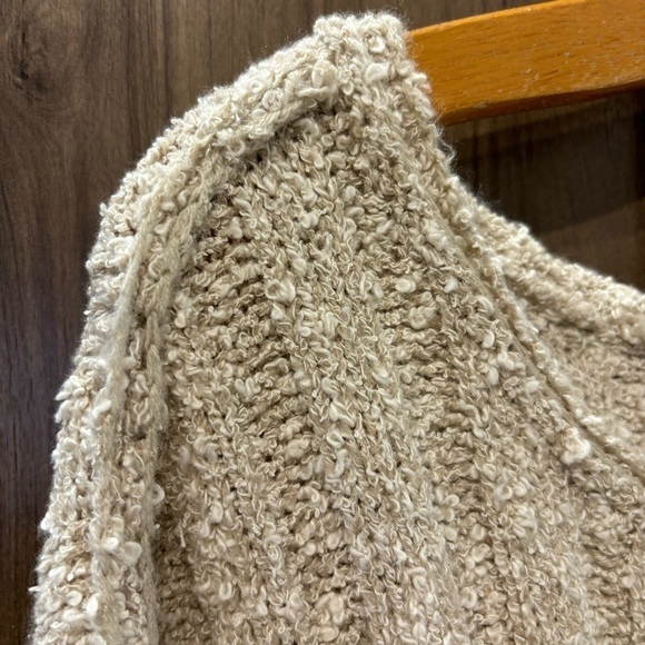 Free People XS Good Day Pullover Chunky Knit Sweater Oatmeal Tan - Picture 5 of 12